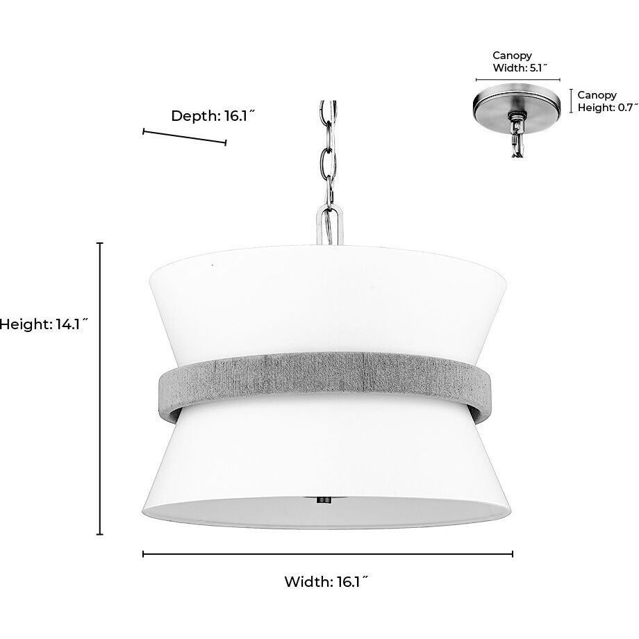 Kimbry 3 Light 16.1 inch Vintage Brass Pendant Ceiling Light